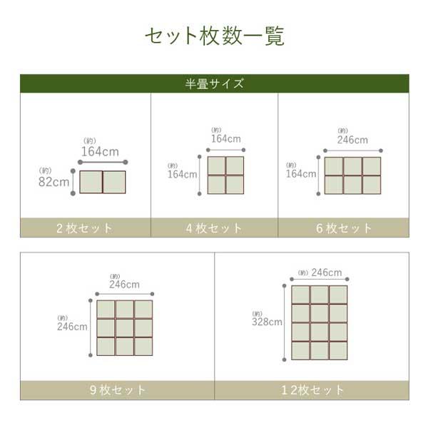 置き畳 日本製 フローリング対応 82×82cm 9枚 4.5畳 国産い草 システム畳 縁3カラー_17