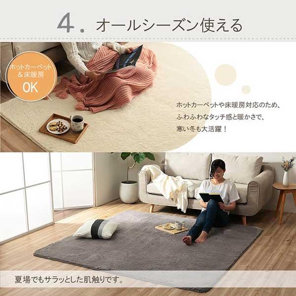 ラグ 円形 180タイプ 洗える 滑り止め付き 直径185cm さらさらふわふわ