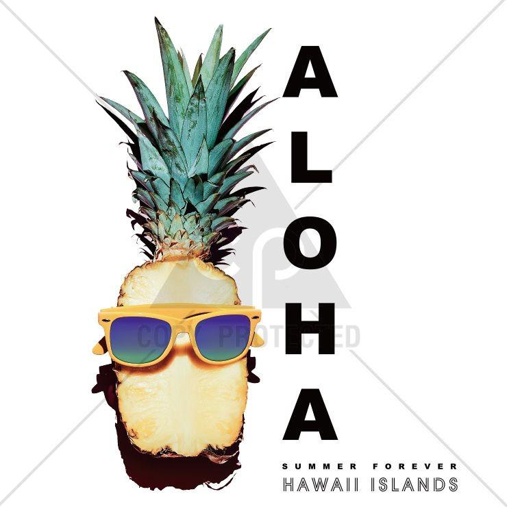 Tシャツ レディース 半袖 トップス 男女兼用 Aloha アロハ ハワイ パイナップル サングラス 夏 クルーネック プリントtシャツ Dt8616 W Three O One 301 Store 通販 Yahoo ショッピング