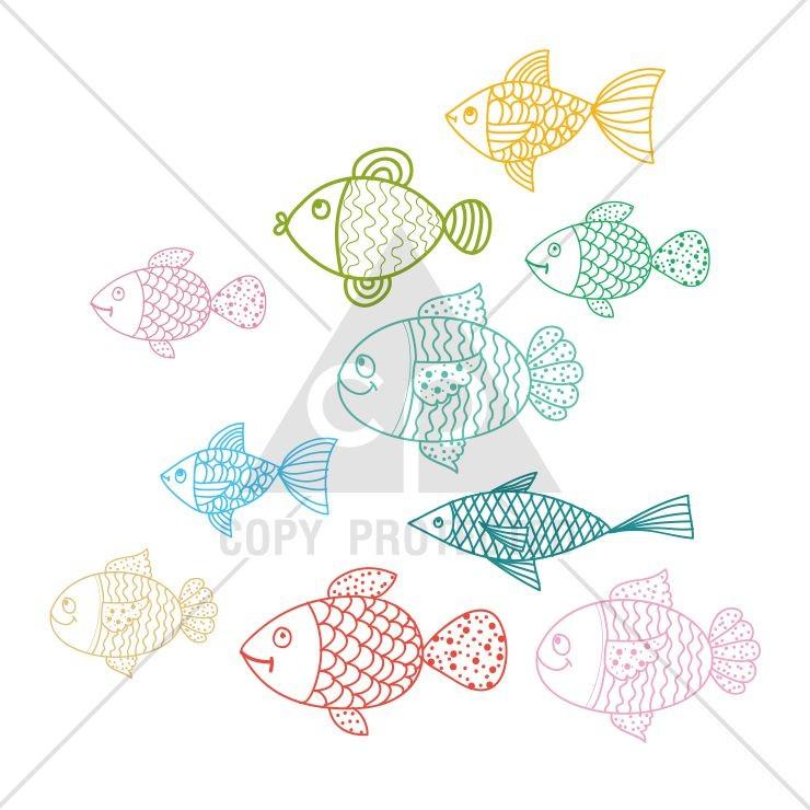 Tシャツ レディース 半袖 トップス 男女兼用 魚 お魚 魚群 イラストおもしろtシャツ クルーネック プリントtシャツ Dt8631 W Three O One 301 Store 通販 Yahoo ショッピング