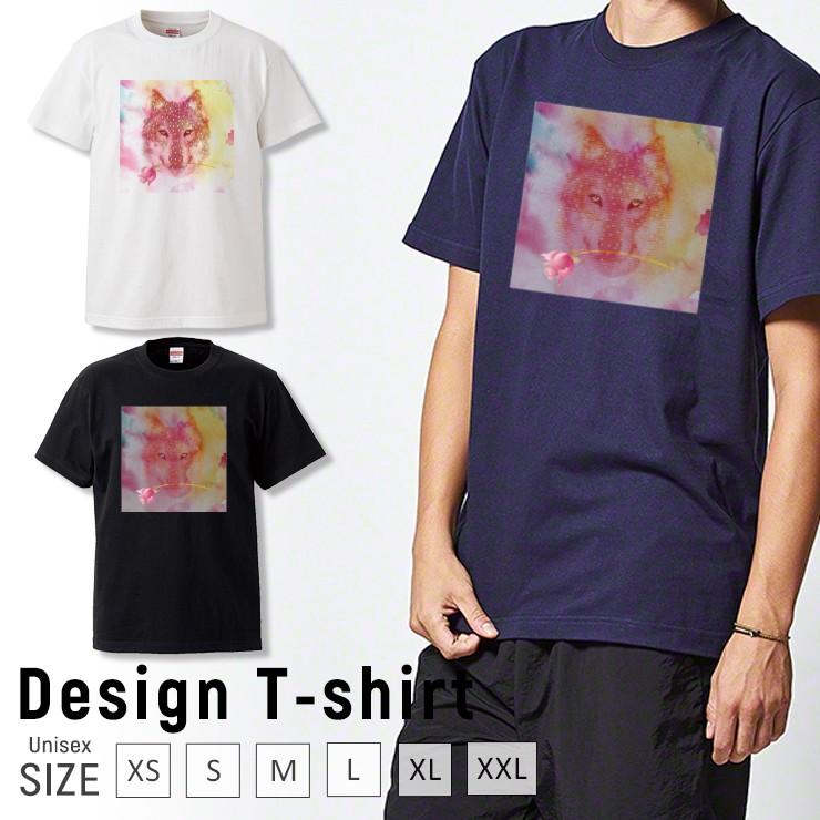 Tシャツ メンズ 半袖 ブランド 狼 ウルフ Wolf 水彩 花 ボタニカル クルーネック プリントtシャツ Dt8693 Three O One 301 Store 通販 Yahoo ショッピング