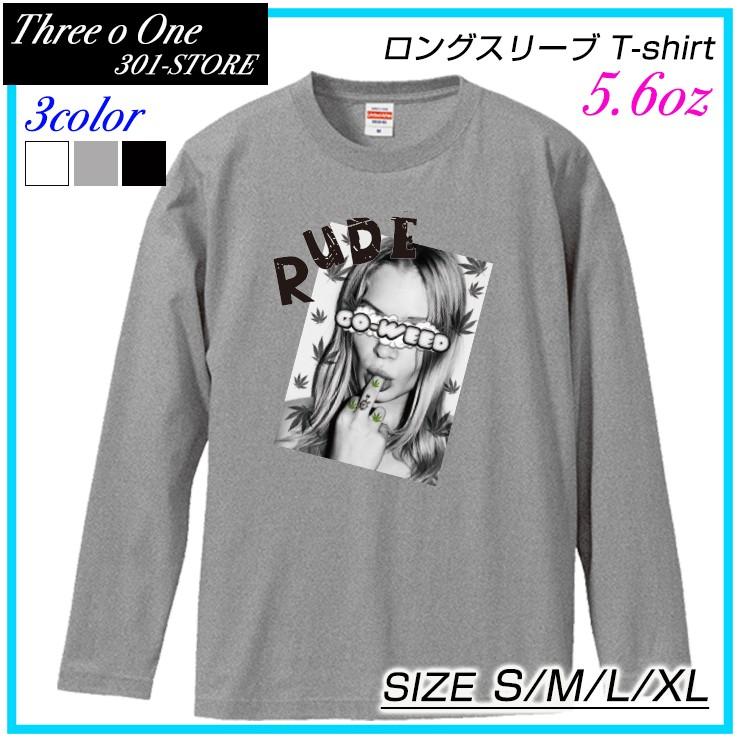 ロングスリーブｔシャツ メンズ レディース 春夏新作 Tシャツ ロンt 長袖 Rude ルード Rude Girl おしゃれ Go Weed Fuck ガンジャ Kush 人気特価