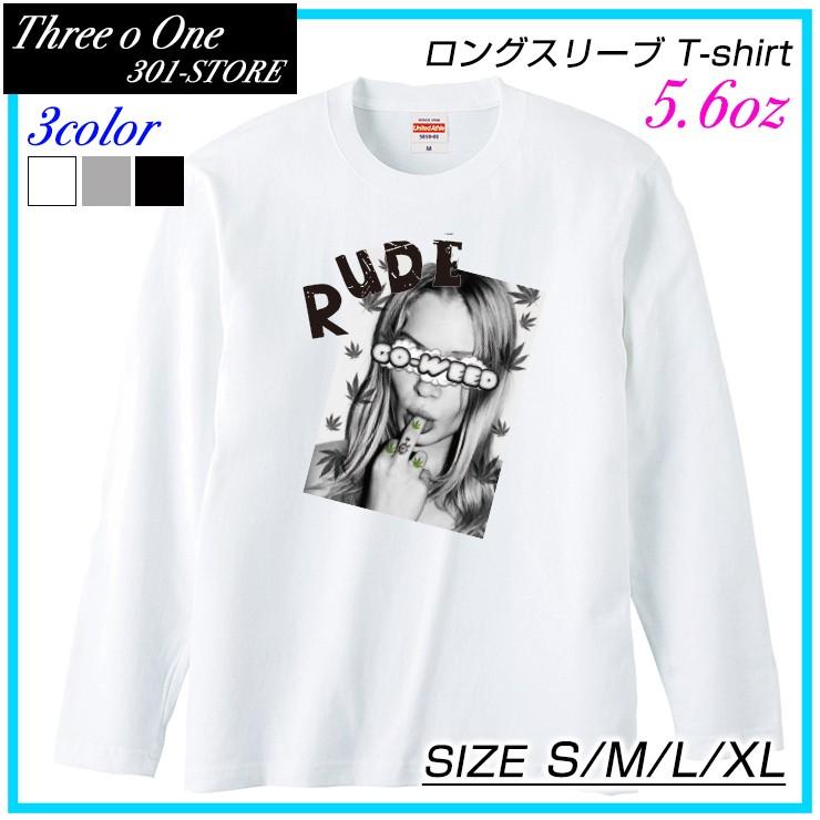 ロングスリーブｔシャツ メンズ レディース 春夏新作 Tシャツ ロンt 長袖 Rude ルード Rude Girl おしゃれ Go Weed Fuck ガンジャ Kush 人気特価