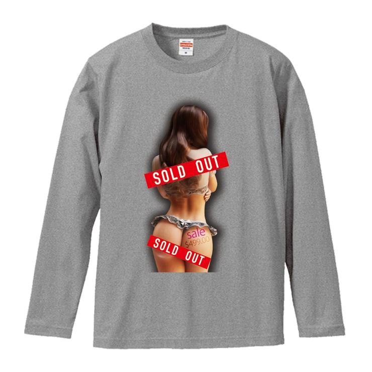 Tシャツ ロンT 長袖 メンズ SOLD OUT BOXロゴ sexygirl セクシー この娘は売り切れです。 かわいい おしゃれ トレンド メンズファッション ロングTシャツ｜three-o-one｜03