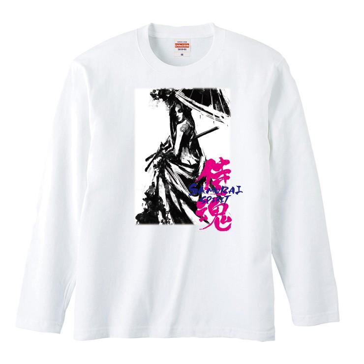 Tシャツ ロンt 長袖 メンズ 侍魂 サムライスピリッツ 侍ガール イラスト ロゴ 女子はこっちのサムライt カッコイイ メンズファッション ロングtシャツ Longt Three O One 301 Store 通販 Yahoo ショッピング
