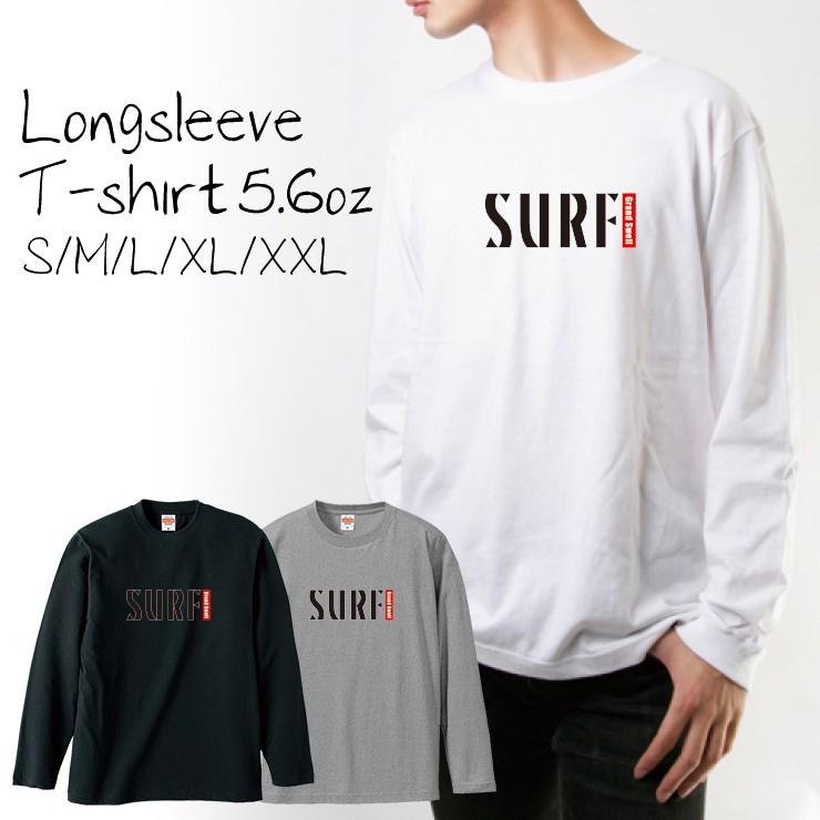 Tシャツ ロンt 長袖 メンズ Grandswell Surf ロゴ アート Boxロゴ シンプル 西海岸 サーフスタイル カッコいい トレンド メンズ ファッション ロングtシャツ 人気カラーの