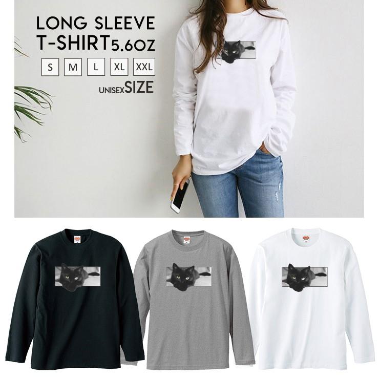 Tシャツ ロンt レディース 長袖 トップス ロングtシャツ ネコ 猫 黒猫 飛び出すネコ Cat カワイイ かわいい おしゃれ トレンド Longt5604 W Three O One 301 Store 通販 Yahoo ショッピング