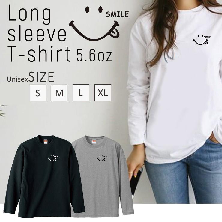 Tシャツ トップス レディース 長袖 Tシャツ ペア スマイル にこちゃん スマイリー ロゴ ワンポイント Longt8518 W Three O One 301 Store 通販 Yahoo ショッピング