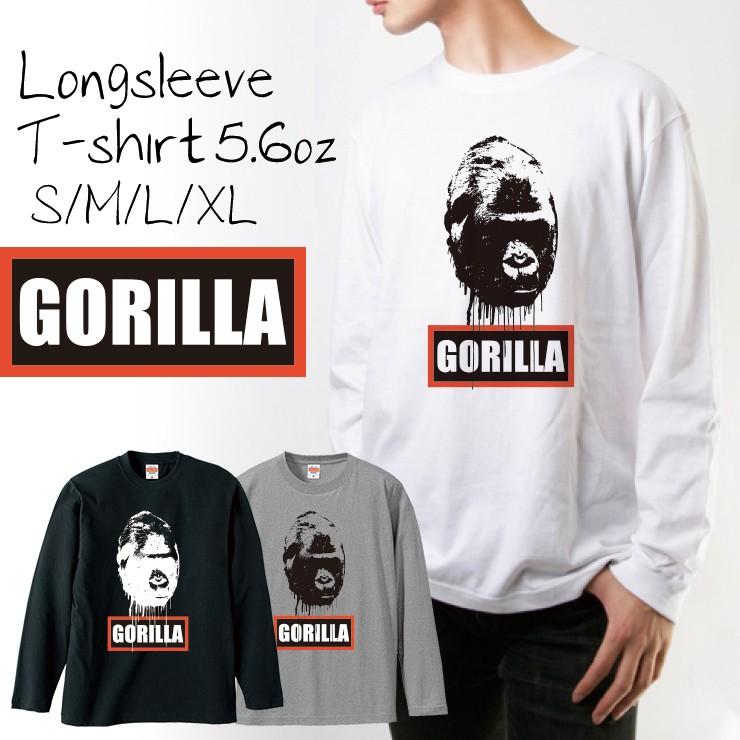 Tシャツ ロンt 長袖 メンズ 男女兼用 ゴリラ ボックスロゴ 赤 ストリート ダンス 海外 トレンド メンズファッション ロングtシャツ Longt8646 Three O One 301 Store 通販 Yahoo ショッピング