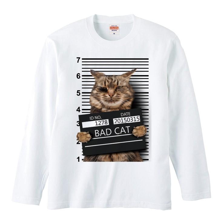 Tシャツ ロンT 長袖 メンズ 猫 ネコ ワル猫 悪い猫 おもしろパーカー