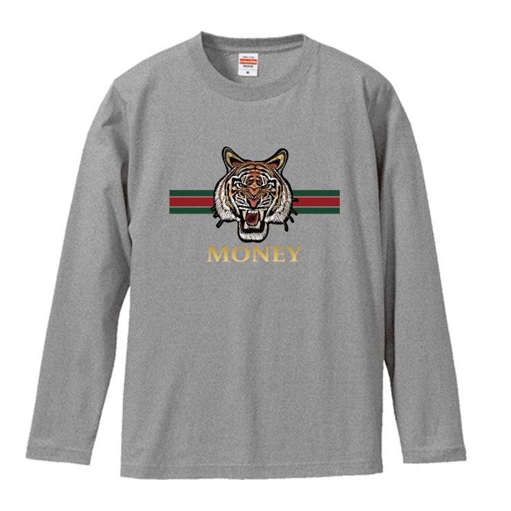 Tシャツ ロンT 長袖 メンズ 虎 トラ タイガー ライン 海外 ブランド