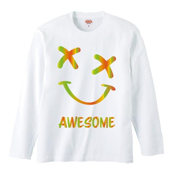 Tシャツ トップス レディース 長袖 Tシャツ ペア スマイル にこちゃん カラフル ばってん Longt9599 W Three O One 301 Store 通販 Yahoo ショッピング