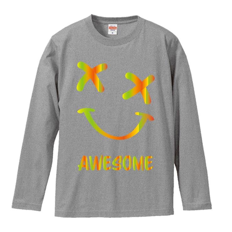 Tシャツ トップス レディース 長袖 Tシャツ ペア スマイル にこちゃん カラフル ばってん Longt9599 W Three O One 301 Store 通販 Yahoo ショッピング