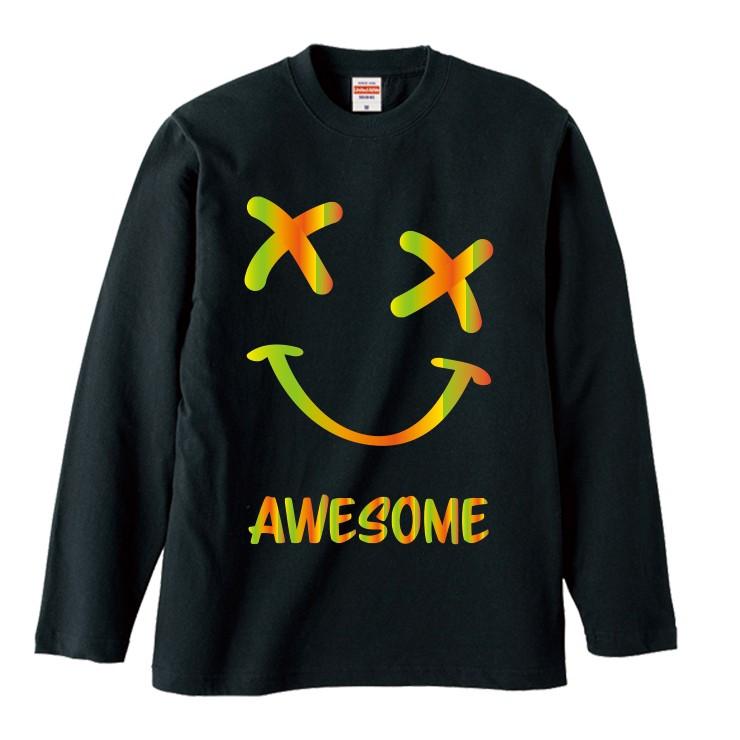 Tシャツ トップス レディース 長袖 Tシャツ ペア スマイル にこちゃん カラフル ばってん Longt9599 W Three O One 301 Store 通販 Yahoo ショッピング