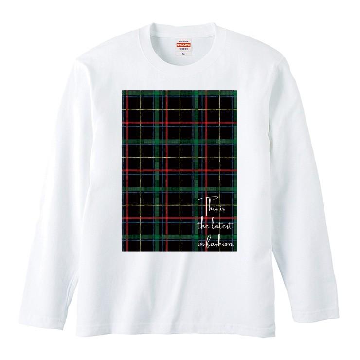 Tシャツ トップス レディース 長袖 Tシャツ ペア タータンチェック チェック柄 英語 Longt9622 W Three O One 301 Store 通販 Yahoo ショッピング