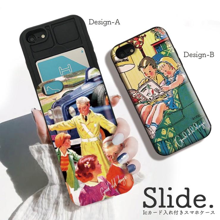 スマホケース Iphone12ケース Iphone12pro 11 Pro Iphonexr 背面icカード収納 レトロ ビンテージ イラスト アメリカ 大人 女子 おしゃれ Slide Three O One 301 Store 通販 Yahoo ショッピング
