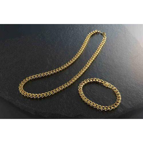 喜平 メンズ 男性 ネックレス ブレスレット セット チェーン ゴールド