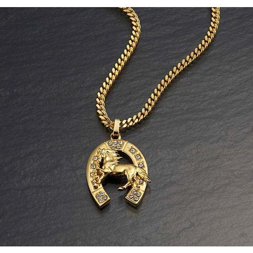 クーポン発行中!!＞ネックレス ゴールド 駿馬 馬蹄ネックレス メンズ