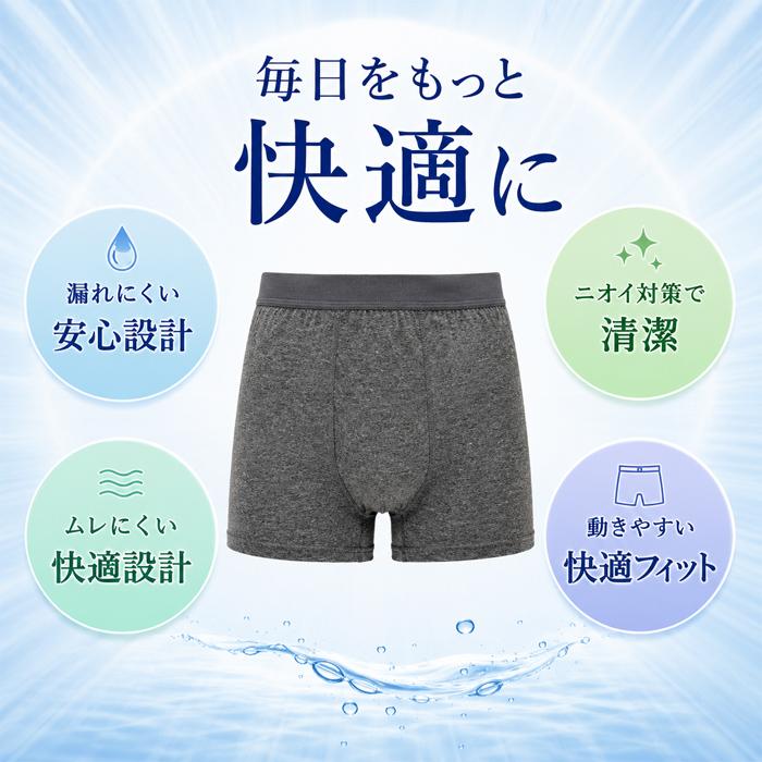 尿漏れパンツ メンズ ボクサーパンツ 吸水 消臭 軽失禁 下着 男性用