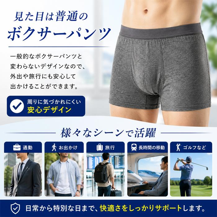 尿漏れパンツ 失禁パンツ 男性 メンズ 2枚 セット 前開き ボクサー