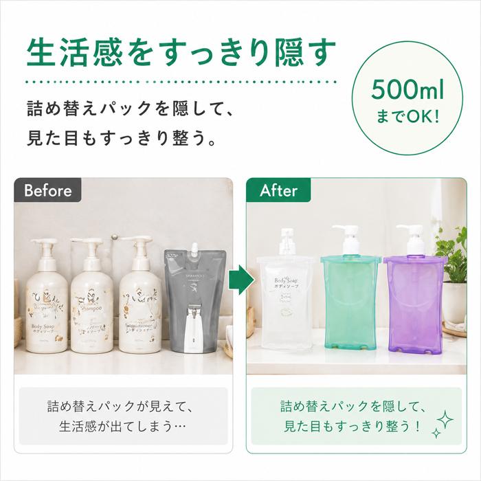 詰め替え そのまま クリップキャップ ディスペンサー2色組 : 健康雑貨