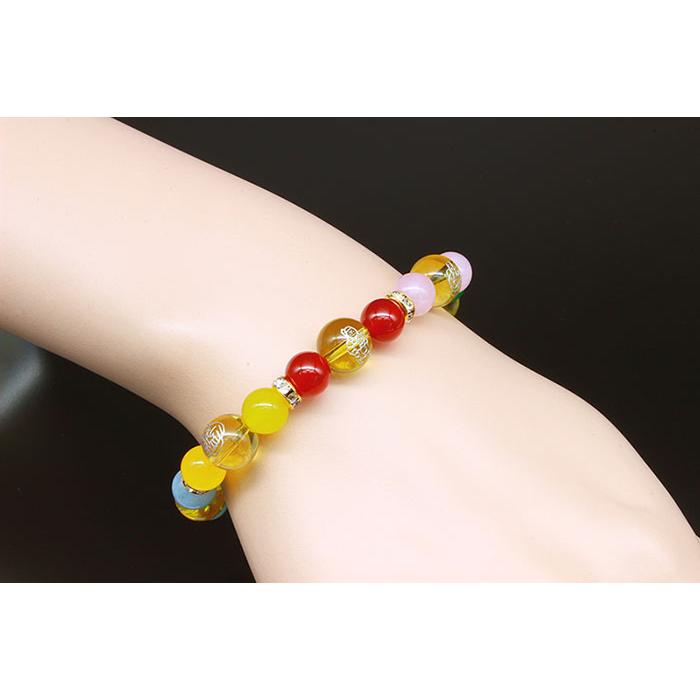 七福神 大開運ブレス ブレスレット 天然石 ローズクォーツ オニキス