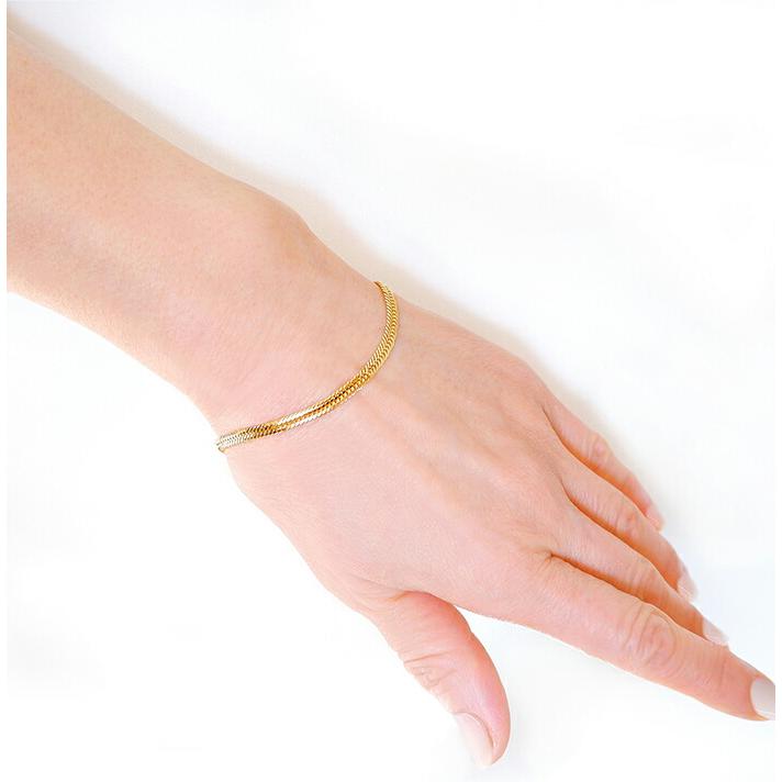 5のつく日＞喜平ブレスレット 18金 K18 12面 トリプル 18cm メンズ 40