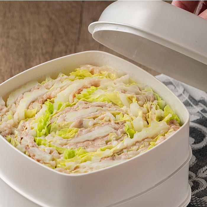 レンジ調理セイロ ふたしなセイロ 2段蒸し器 ワンプレート調理 抗菌 食