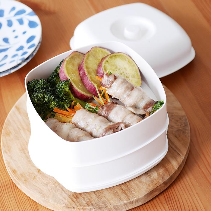 レンジ調理セイロ ふたしなセイロ 2段蒸し器 ワンプレート調理 抗菌 食