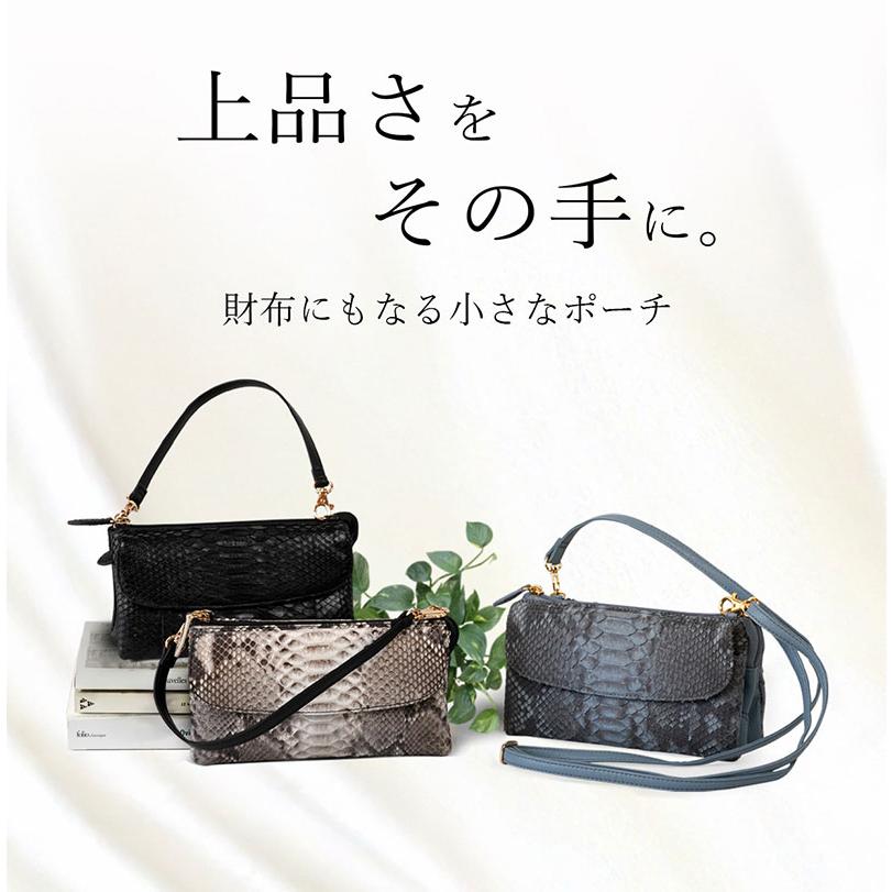 Costroma 財布の要らないパイソン革ポーチウォレット 財布要らず