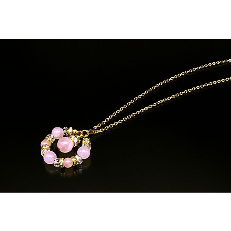 新品 天然石ロードナイト＆淡水パールお花蝶ネックレス 恋愛運UPお守り 幸せな恋愛を引き寄せる！恋愛成就祈願ペンダント】恋愛運獲得