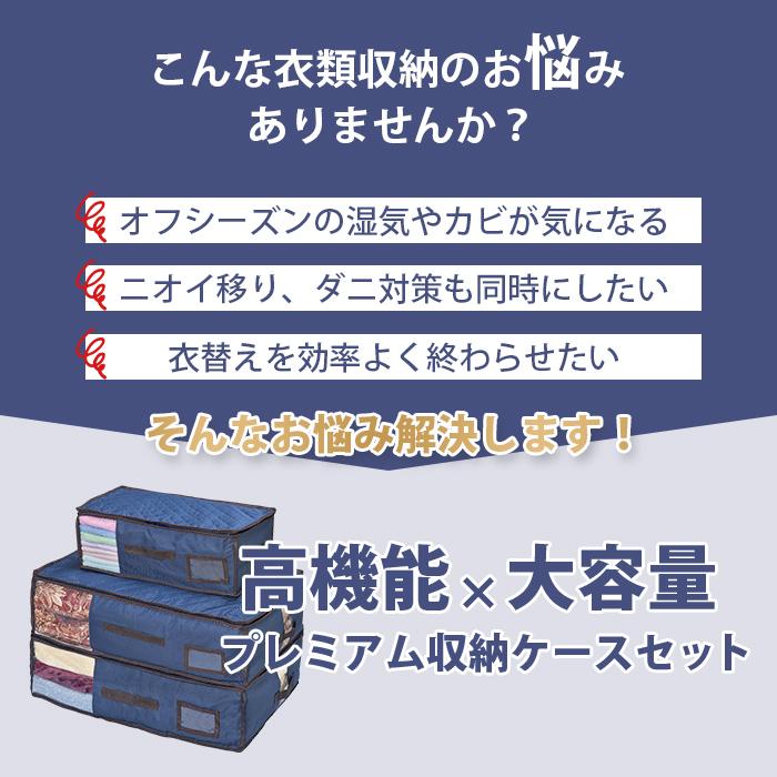 布団収納ケース 3点セット 除湿 消臭 防ダニ 大容量 衣替え収納袋 布団収納袋 不織布 クローゼット収納_1
