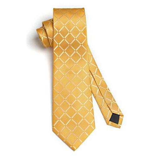 ネクタイ 黄色 チェック 柄 おしゃれ ブランド メンズ チーフ ビジネス 結婚式 シルク Amazon 入学式 卒業式 Enlision S Three Pieces 通販 Yahoo ショッピング