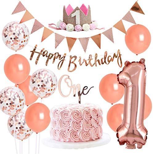 １歳誕生日飾り ローズゴールド シャンパンカラー クラウン帽子 Happy Birthdayバナー 女の子 誕生日 記念日 1歳誕生日パーティー飾り S 2105 Three Pieces 通販 Yahoo ショッピング