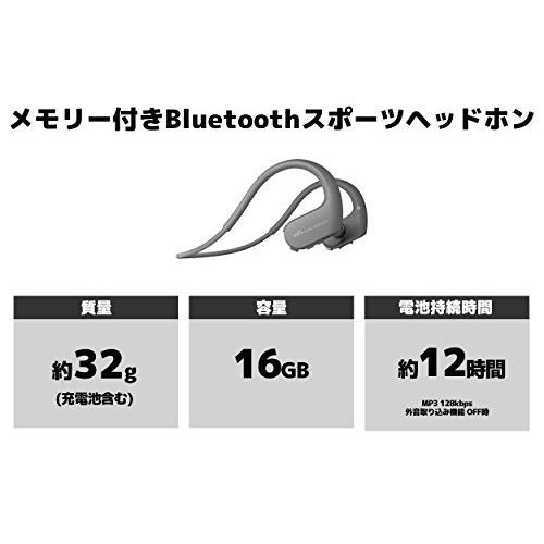 ソニー ヘッドホン一体型ウォークマン Wシリーズ NW-WS623 : 4GB スポーツ用 MP3プレーヤー Bluetooth対応 防水/海水/防塵 
