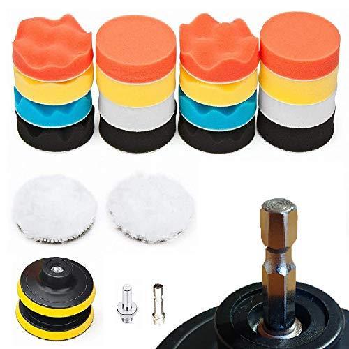 ポリッシャー バフ 80mm 22点セット 六角軸付き 電気ドリル インパクトドライバー用 洗車 車磨き スポンジ 研磨艶出し 塗装仕上げ 水垢取りに S Three Pieces 通販 Yahoo ショッピング