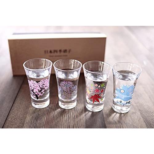 公式 丸モ高木陶器 冷感日本四季 グラス天開揃 四季 桜 花火 紅葉 雪 春夏秋冬 日本 盃 贈り物 温度で変化 不思議な マジック 日本酒 乾杯 ギフト マグカップ Netgroup It