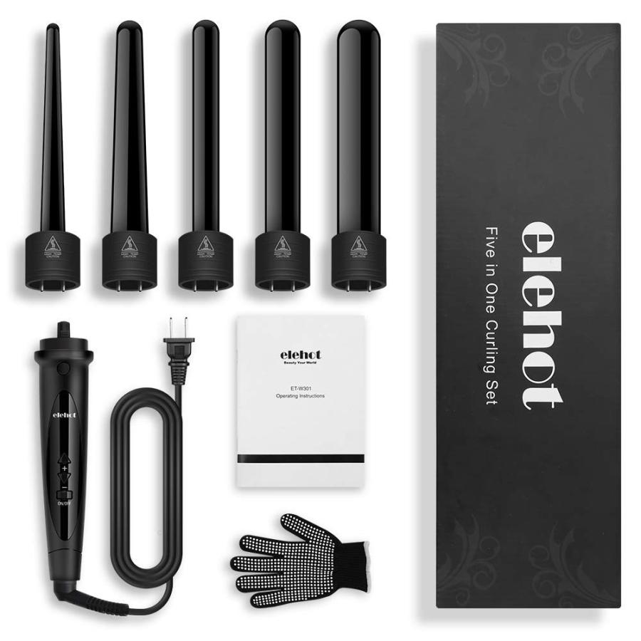 Elehot ヘアアイロン カール 80 230 温度調節 9 18mm 19mm 19 25mm 25mm 32mm 5つコテ付き 自動電源off S 02 Three Pieces 通販 Yahoo ショッピング