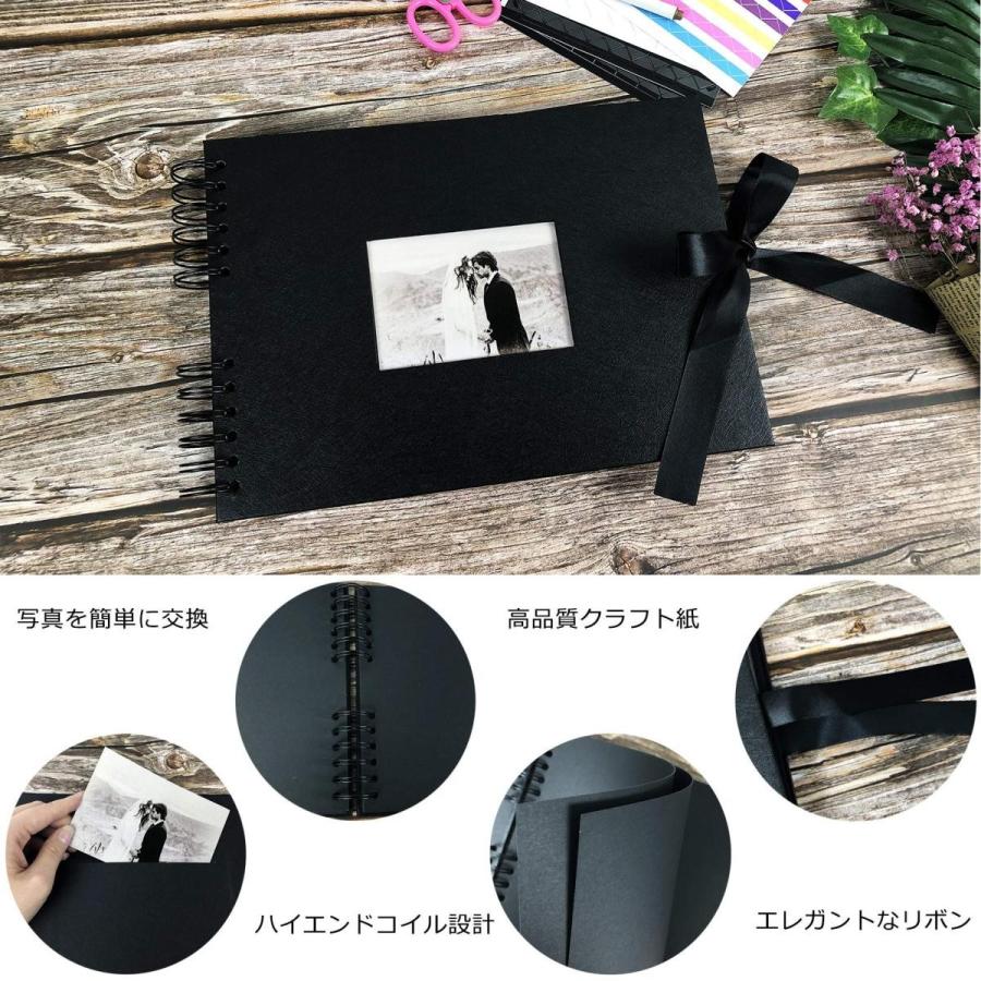 手作り アルバム Diy黒台紙40枚 スクラップブッキング 手作りフォトフレームブック お友達へのプレゼントや結婚式のフォトブック 黒 S 0219 Three Pieces 通販 Yahoo ショッピング