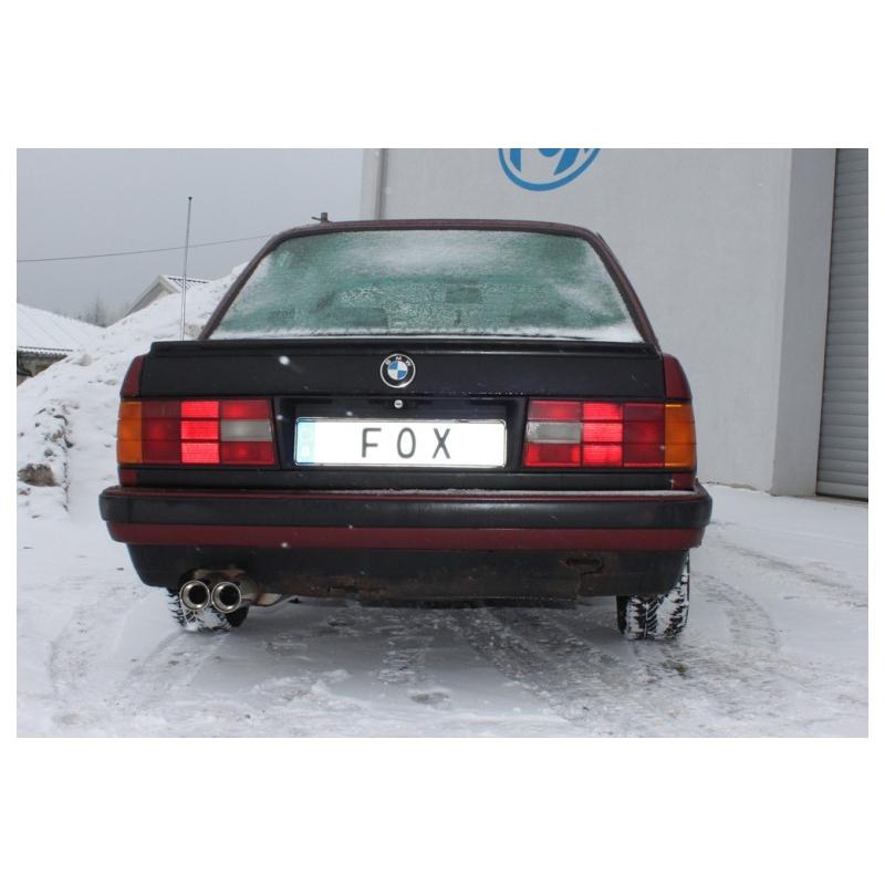 BMW 3シリーズ E30 320i/325i リアマフラー 76mmダブル FOX製 : THREE