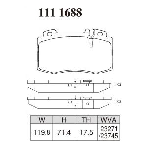 DIXCEL ブレーキパッド ベンツ SLクラス R230 SL350/500用 Mタイプ 低ダスト ディクセル製 フロント｜three-point｜02