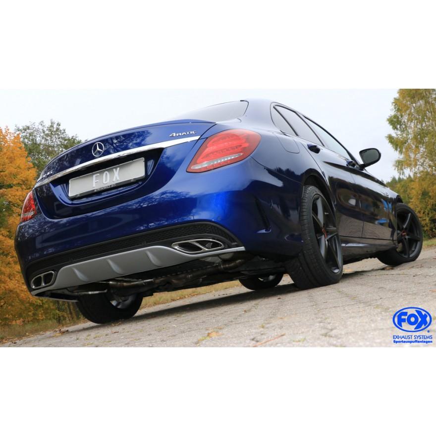 ベンツ Cクラス W205 C180 用リアマフラー 純正テールエンド使用 FOX製