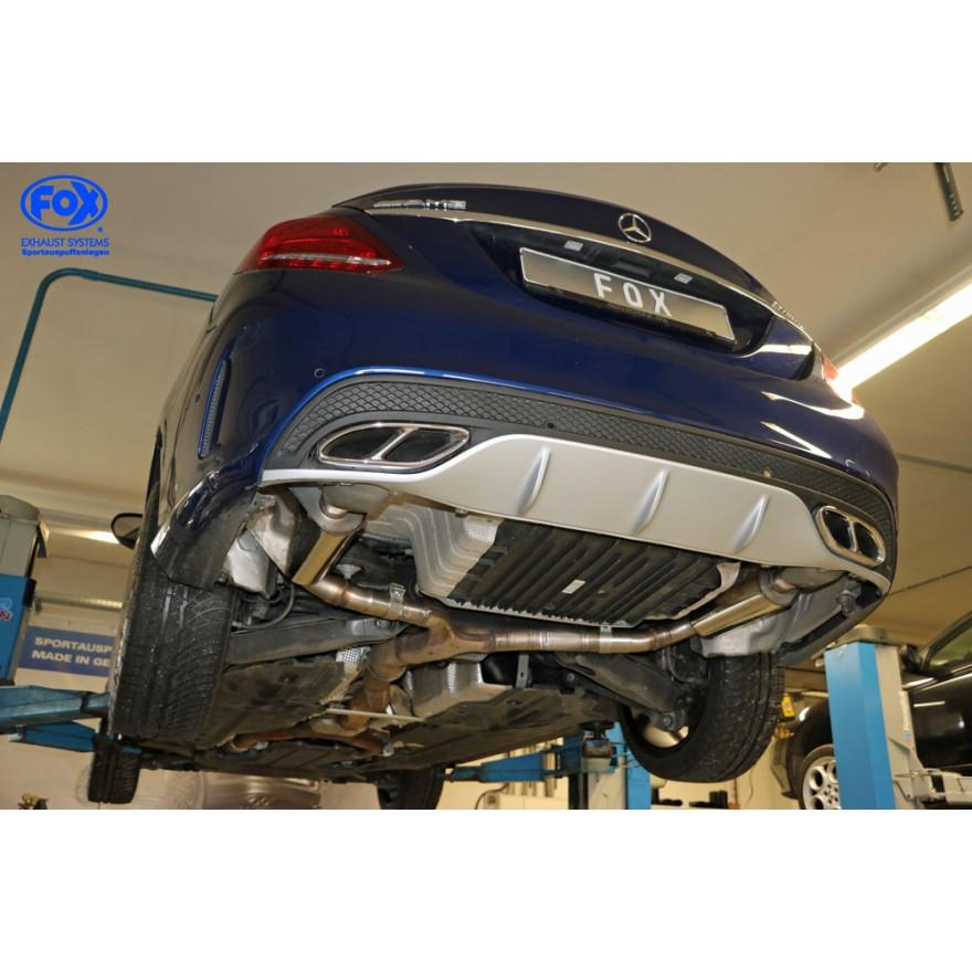 ベンツ Cクラス W205 C180 用リアマフラー 純正テールエンド使用