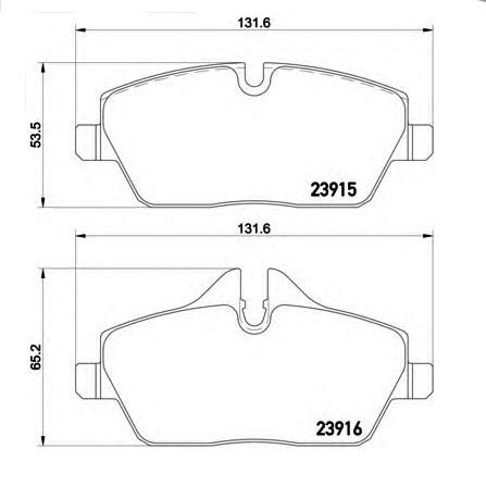 BMW MINI ミニ R55 クラブマン クーパー(ML16)(3411 6774 050) 極 低ダスト フロント ブレーキパッド Vetto製 送料無料｜three-point｜02