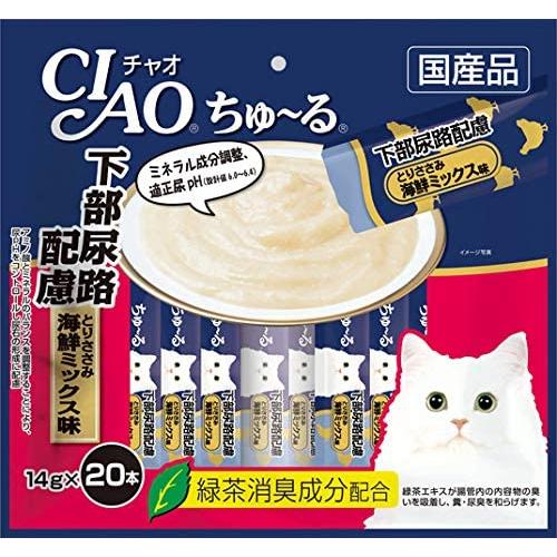 チャオ (CIAO) 猫用おやつ ちゅ~る 下部尿路配慮 まぐろ 海鮮ミックス