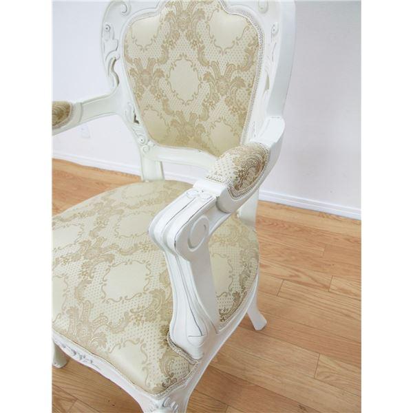 代引不可/アンティーク調猫足ダイニングチェア 〔肘付き〕 木製