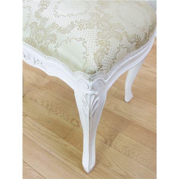 代引不可/アンティーク調猫足ダイニングチェア 〔肘付き〕 木製