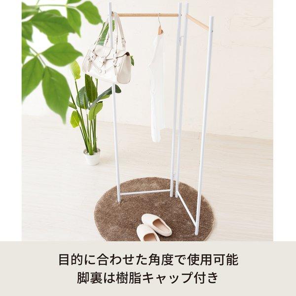 代引不可/〔3個セット〕 フレームハンガーラック(ホワイト/白) 幅44.5cm 折りたたみパイプハンガー/スチール/天然木/スリム/軽量/アイアン/業務用/N.../代引不可の画像
