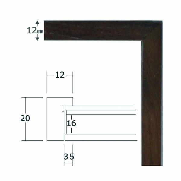 代引不可/〔 角額 〕細い木製正方形額 350角 350×350mm 墨 壁掛けひも 紫外線から作品を守るUVカットアクリル付き 9102/代引不可_1