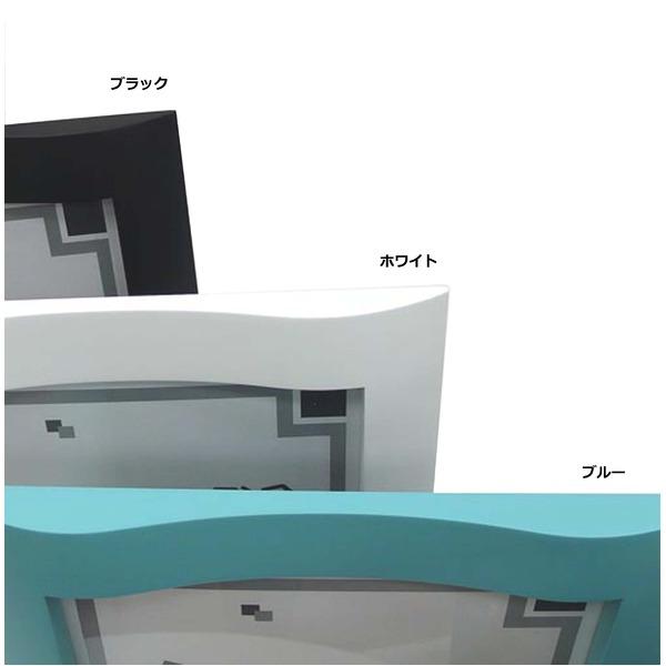 代引不可/〔 スタンド付き 色紙額 〕 ホワイト色紙額・ブラック色紙額・ブルー色紙額 ウェーブ色紙額（8×9）273×242mm ブルー/代引不可_5